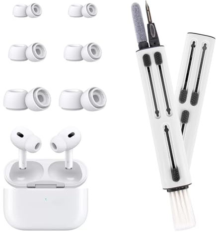 Ersatz Ohrstöpsel für Airpods Pro und AirPods Pro 2, Reinigungsset für Airpods Pro 1/2/3, 3 in1 Reinigungsstift mit 3 Paar Silikon-Ohrstöpsel für Die Tiefenreinigung