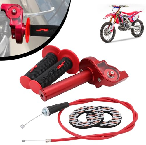 IUVWISN Gruppo acceleratore per moto 22 mm gas rapido cavo acceleratore a estrazione rapida 50 cc 110 125 150 200 250 cc rosso