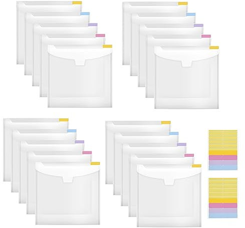 AWAOVV 30 Stück Scrapbook Papier Aufbewahrungs, Stehsammler A4 mit 36 Klebrigen Registerkarten, Scrapbook Papieraufbewahrung, Papieraufbewahrungsorganisator Sticker Organizer 30 x 30cm