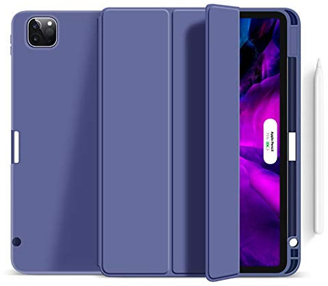 SSLQYLEE for iPad Pro 11 Drop Grain Load with Pencil Holder for iPad Air 5 10.9 2022 Case (Color : Lavender, Size : Pro 12.9 4th 2020)