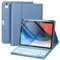 drivego Hülle mit Tastatur für iPad 11 Generation A16/10 Generation (11/10.9 Zoll, 2025/2022), 7-farbige Beleuchtung Magnetische Tastatur für iPad 11./10. Gen Hülle mit Stifthalter, Blau