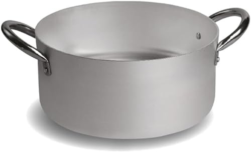PARDINI – Casseruola alta in alluminio 32 cm, altezza 19 cm. Spessore 3 millimetri. Capacità 12,5 litri. Linea professionale.