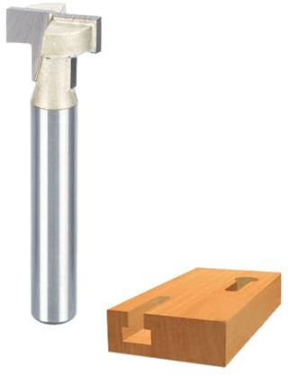 1/4' Shank Lock Hole Router Bit, T Track geschlitzte Router Bit, T Slot Cutter Router Bit, Schlüsselloch Router Bit, für Holzhexenschrauben T Track Schlitzholz Holzfräsenschneider (1/4 * 1/2)