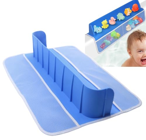 Spritzschutz für Babywanne, Spritzschutz für Babywanne | Spritzschutz für Badewanne für Kinder aus Silikon - Badewannenablage für Kinder, Badewannen-Organizer mit