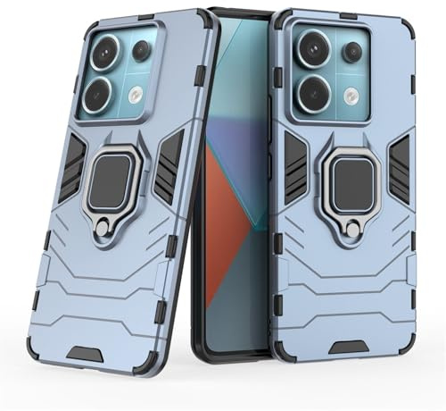 betterfon Hülle Handyhülle Kompatibel mit Xiaomi Redmi Note 13 Pro 5G | Handyhülle Stoßfest 360° Drehbarer Ring Ständer TPU Silikon Back Cover | Türkis