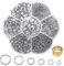 Vbxvsa 1000 Stück Biegeringe Sprungringe Boxed Schmuckverschlüsse Spaltringe Silber Metallring Biegbarer Schmuck Zubehör Verbindungsringe Ösen für Anhänger mit Jump Ring Opener