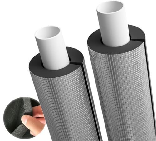 2 Stück Rohrisolierung Schaumstoff Rohr Isolierung Selbstklebende Schlauch Isolierung für Solaranlage Warmwasser/Heizung wasserdichte Isolierschlauch 20mm Isolierstärke(ID 22mm)