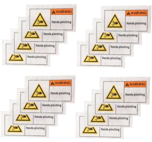 BUGUUYO 16pcs Hands Pinching Warning Sign Hand Injury Sticker Safety Sign for Machinery Equipment