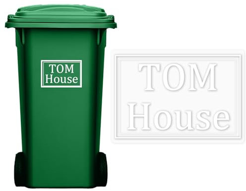 4pack Bin Numbers for Wheelie Bins,Personalised Bin Stickers,Weatherproof Vinyl Dustbin Number Stickers,Custom Dustbin Labels with House Number Street Name