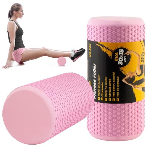 Neo-Sport Faszienrolle Rückenrolle Massagerolle Selbstmassage Massage Rolle 30 x 15 cm Eva Schaum Wasserdicht Pflegeleicht Verformungsbeständig Schaumstoffrolle Muskelrolle Rosa