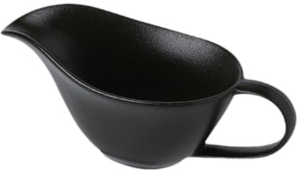 SiaBiced Sauciere Sauce Boot Behälter Zubehör Dekor Saft Eimer Gericht Sauce Tasse Porzellan Sauciere für Cremefür Steak Tomatensauce, Schwarz