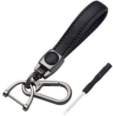 WQEPYY Porte Clef Voiture Cuir Porte Clés Universel avec Anneau en D Anti Perte Porte Clef Cuir Cadeau pour Hommes et Femmes Accessoire Voiture(BMW M)