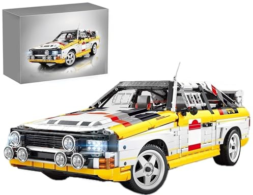 MOCSETS Technik Auto für Aodi S1 Rennauto, Modellauto-Bausatz im Maßstab 1:8, Klemmbausteine Rennwagen aus 3887+ Teile (Keine Motor)