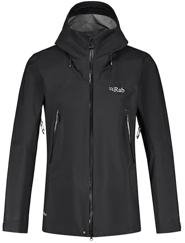Rab Men's Kangri GTX Jacket - Waterproof Breathable Gore-tex Coat for Hiking, Trekking, & Mountaineering - Black - Large