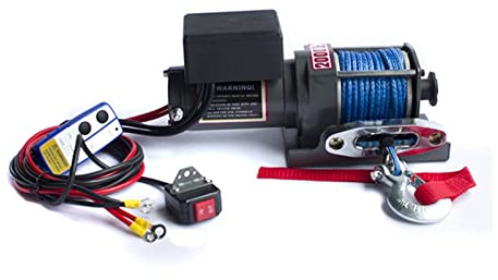 CCKUYT Polipasto eléctrico de 2000 LB, cabrestante eléctrico portátil para vehículos Todo Terreno, cabrestante eléctrico pequeño de 12 V