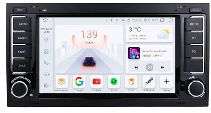 7 Pulgadas HD Pantalla Táctil Android 15 Radio De Coche 2 DIN para Volkswagen Touareg 2004-2009 con GPS Navegación WiFi Control En El Volante AHD Cámara Trasera Bluetooth Carplay(Y1 1+32G)