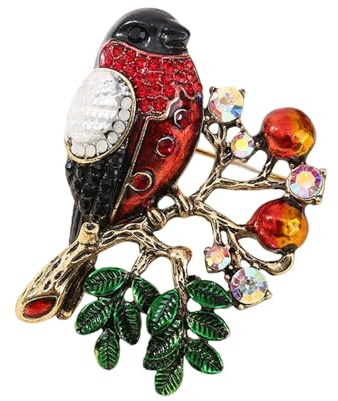 Stilvolle Vogel Anstecknadel aus Legierung, verziert mit glitzernden Strasssteinen, dekorative Brosche für Mäntel, Blusen, Accessoires, Kristall Vogel Brosche