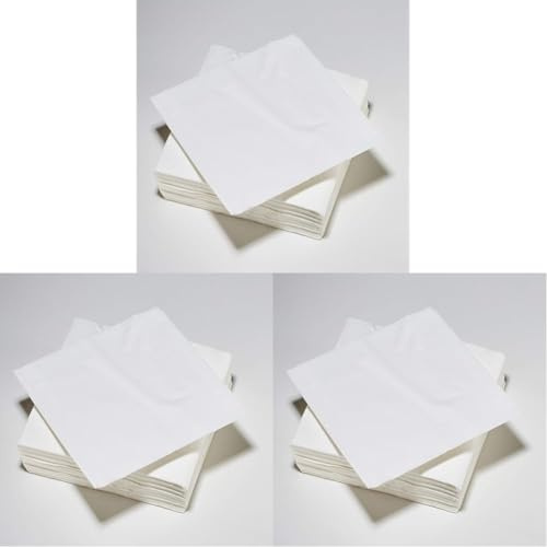 Le Napage 50 Servietten aus Watte 25 x 25 cm, 3-lagig, Weiß FSC (Packung mit 3)