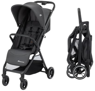 Bebeconfort Azur, Kinderwagen Buggy Kompakt, 0–3 Jahre (15 kg), Leichter Reisebuggy, Automatisch Einhändig Klappbar, Stufenlos Flach Verstellbar, Großer Korb, Mineral Graphite