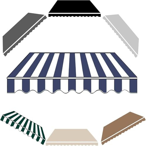 Telo Tenda da Sole su Misura per Esterno Ricambio per Balcone e Terrazzo Tenda da Sole per Esterni su Misura Tenda da Sole Retrattile in Tessuto Impermeabile,001,400x200cm