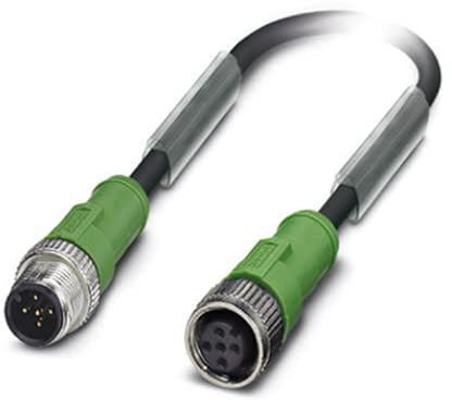 Phoenix Contact, 1681606, Sensor/Actuator Cable - 5-Position - PUR Halogen-Free - Black-Gray RAL 7021 - Plug Straight M12 - A-Coded - on Socket Straight M12 - A-Coded - Cable Length: 1.5 m (1 Item/s)