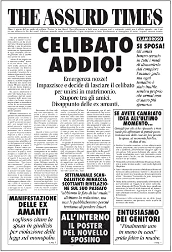 Bombo Biglietto Auguri Matrimonio Giornale Addio Celibato