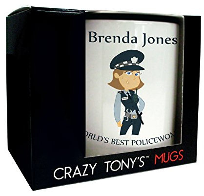 CRAZY TONY'S Worlds Best Policewoman Mug Personalised Mug Mum Wife Female Police Officer Gift