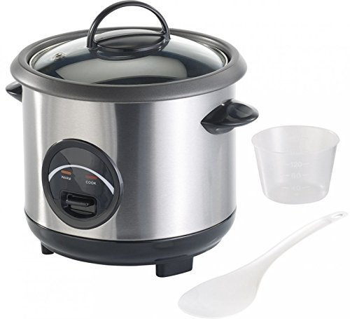 Rosenstein & Söhne Rice Kocher: Edelstahl-Reiskocher mit automatischer Warmhalte-Funktion, 0,6 Liter (Profi-Reiskocher, Reiskocher mit Warmhaltefunktion, Multikocher)