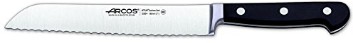 Arcos Serie Clasica - Cuchillo Panero - Hoja de Acero Inoxidable Forjado NITRUM 180 mm - Mango de Polioximetileno (POM) Color Negro