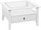 AltoBuy Natur - Table Basse Carrée Bois Massif Vernis Blanc et Verre