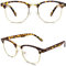 CGID 50er Jahre Retro Nerd Brille Halbrahmen Hornbrille Stil Rockabilly Streberbrille,multicolored B