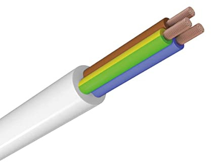 WITTKOWARE H03VV-F 3x0,75mm² PVC Schlauchleitung (Elektroleitung), Mantelfarbe weiß, Kabellänge 50m