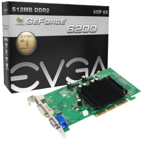 EVGA 512-A8-N405-KR NVIDIA GeForce 6200 0,5 Go Carte Graphique NVIDIA, GeForce 6200, 300 MHz, 0,5 Go, DDR2-SDRAM, 64 Bits
