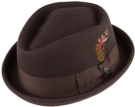 Jaxon & James Knautschbarer Diamond Crown Porkpie Wollfilzhut - Braun