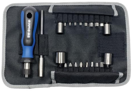 SW-Stahl Profi Zweirad Rolltasche 22-teilig mit Gürtelschlaufe, 07450L