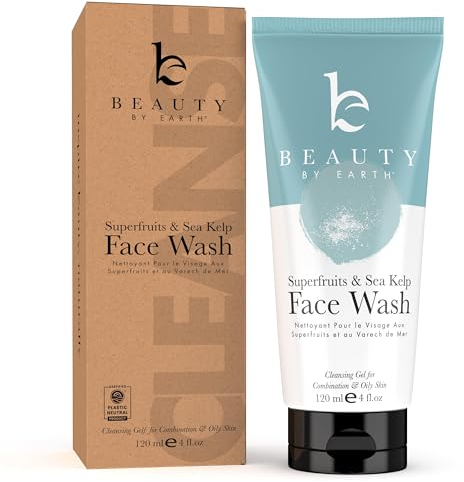 Beauty By Earth Facial Cleanser - organische und natürliches Gel tägliche Gesichtsreinigung Anti Aging, Tiefenreinigung Seife für Akne neigende Breakouts, normale, um mit Pinsel