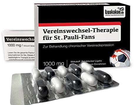 Alles für St. Pauli-Fans by Ligakakao.de St. Pauli Fanartikel Geschenk geldbörse ist jetzt VEREINSWECHSEL-Therapie Portemonnaie Herren Geldbeutel Wallet Leder