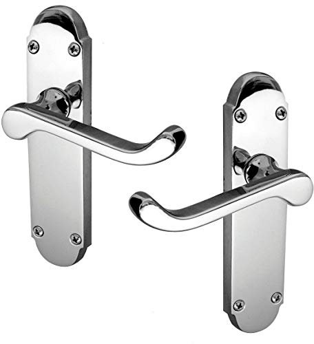 Door Handles Epsom Style On Backplate Polished Chrome-by Haven