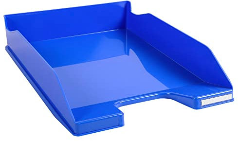 Exacompta 113279D Premium Briefablage Combo Midi DIN A4. Idealer Briefkorb für Ihre Organisation. Robuster und stapelbarer Ablagekorb eisblau glänzend