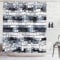 Lunarable Abstract Shower Curtain, A Geometrical Cubical Structure Optical Illusion Grid Style of Pattern Work of an Art, Cloth Fabric Bathroom Decor Set with Hooks, 105 Extra Wide, White and Black