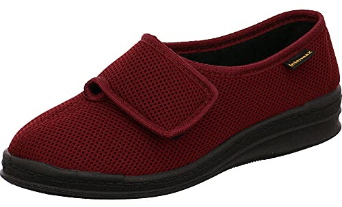 Intermax TOP-19 Bordo Damen Hausschuh Textil Bordo rot