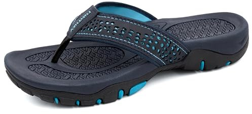 ChayChax Infradito Uomo Scarpe da Spiaggia e Piscina Antiscivolo Sandali Sportivi Pantofole Ciabatte da Mare Gomma Suola per Sostegno dell'Arco,Blue,42 EU