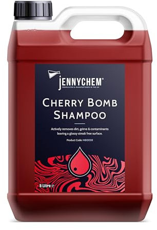 5L Cherry Bomb Shampoo - Cherry Fragranced Non-Abrasive Car Washing Liquid - Concentrated Car Cleaning Foam for Auto Wash & Manual Paintwork Cleaning - pH Balanced Car Washing Products