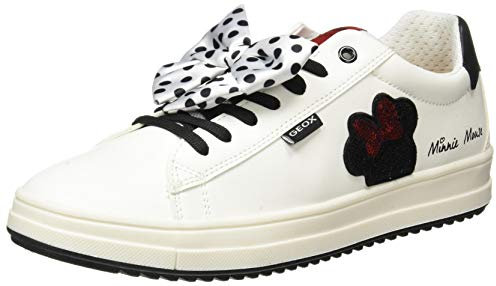 Geox Mädchen J Rebecca Girl B Sneakers, Off White Red, 35 EU