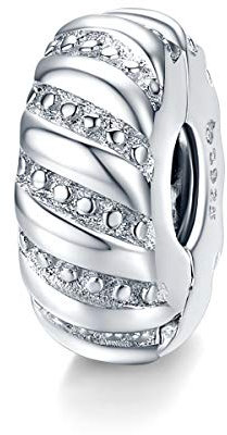 Abalorio de cruz de cristal de color de plata de ley 925 auténtica, con cierre de clip, espaciador, para pulsera Pandora, Cristal, Crystal