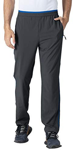 YSENTO Herren Traininghose Jogginghose Leicht Sporthose Lang Schnell Trocknend Sporthose Running Fitnesshose mit Taschen(Dunkelgrau,XL)