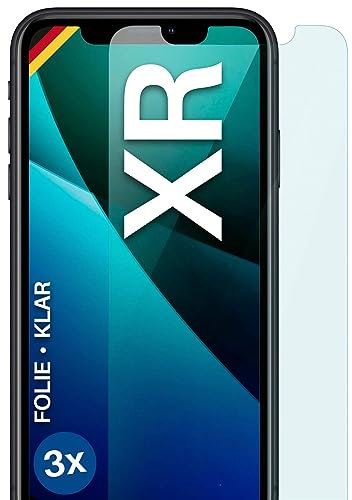 moex FlexProtect Schutzfolie für iPhone XR Displayschutz Folie Ultra-klar HD 0,2 mm kompatibel mit jeder Hülle, Anbringen ohne Blasen, Handyfolie Extra Kratzfest, 3 Stück