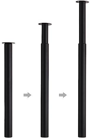 Trintion Möbelfüße Edelstahl Tischbeine Höhenverstellbar Tischfüße | Höhe 710mm-110mm | Ø 60mm | 1 Stück | Schwarz