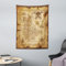 ABAKUHAUS Insel Wandteppich, Altes Papier Schatzkarte aus Weiches Mikrofaser Stoff Waschbar ohne Verblassen Digitaldruck, 110 x 150 cm, Beige Braun