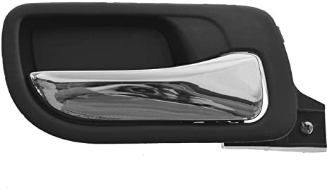 TRQ Rear Right Interior Door Handle Black Passenger Side | For 2003-2007 Honda Accord